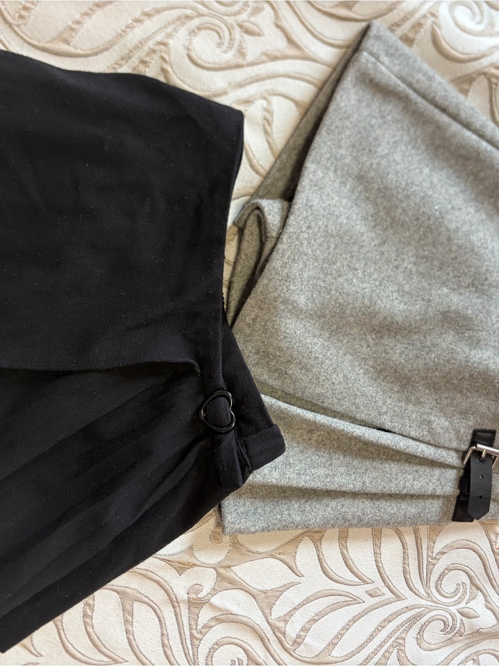 Zara Black and Gray Mini Skirt Set